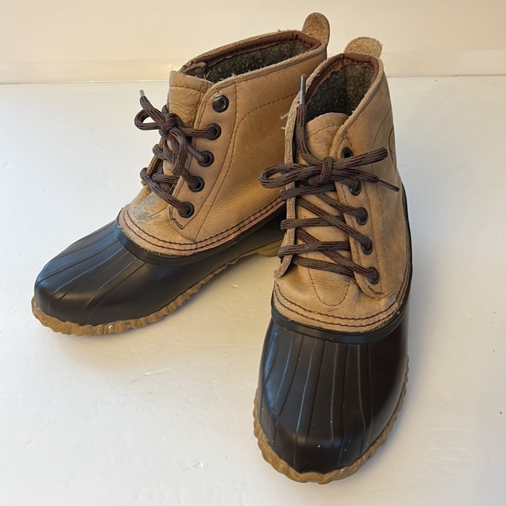 Women’s Sorel Leather Rubber Boots Handcrafted in Canada Wool Lined Size 6 - Picture 10 of 11